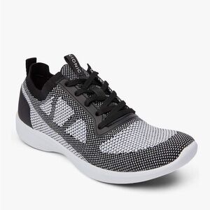 Vionic Women’s Sky Lenora Comfort Walking Sneakers – Black & White – Size 6